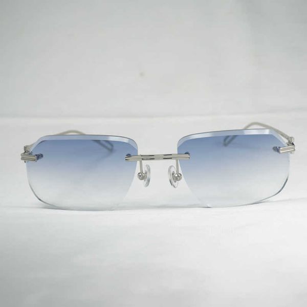

vintage diamond cutting sunglasses men rimless shade metal frame clear glasses for women accessories outdoor new fashion factory sun glasses, White;black