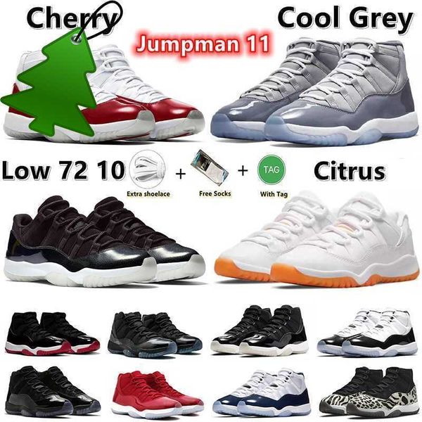 

original with box (12 days get shoes) cool grey jumpman 11 11s retro high og basketball shoes low 72 10 cherry pantone pure violet citrus co