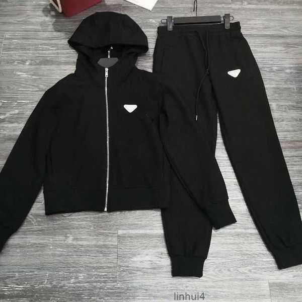 

23ss womens two piece sets classical spring cardigan hoodie simple casual pant fashion tracksuit high streemt element women's clothing, White