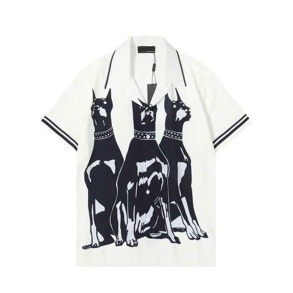 

2023 new men's fashion flower tiger print shirt tiger pattern casual button short sleeve hawaiian shirt suit summer beach street design, White;black