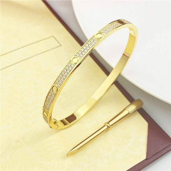 

4 mm full diamond designer jewelry bracelet for women high end classic screw bracelet love bracelets couples fashion bracelet christmas vale, Black