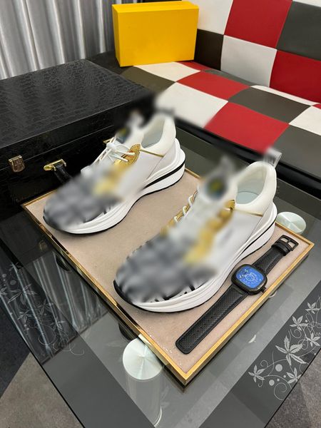 

latest mens designer shoes black brown letter printed thick botton fashion men casual sports sneakers shoe with original box