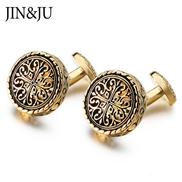 

cuff links jin ju gold color vintage links for mens wedding luxury jewelry spinki do mankietw gemelos para hombre camisa 230223, Silver