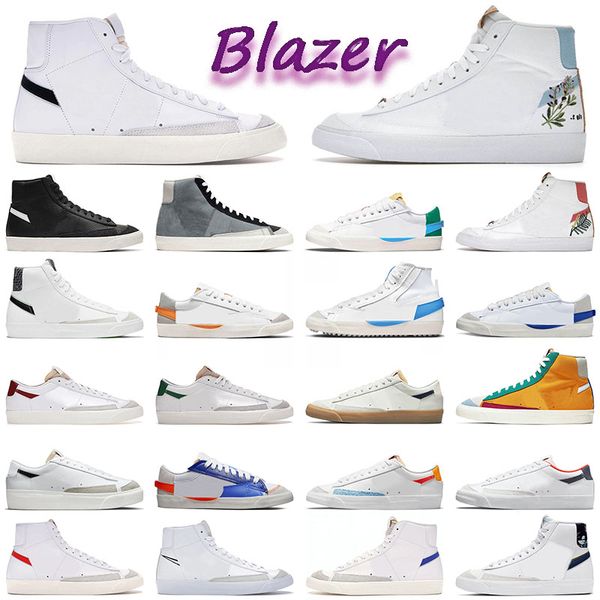 

og blazer mid 77 vintage blazers casual shoes jumbo black white indigo high pomegranate pine green mens women trainers designer sneakers