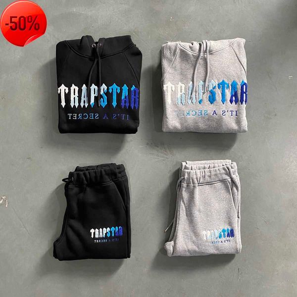 

men's tracksuits 23ss men designer trapstar activewear hoodie chenille set ice flavours 2.0 edition 1to1 embroidered size xs xxl2, Gray