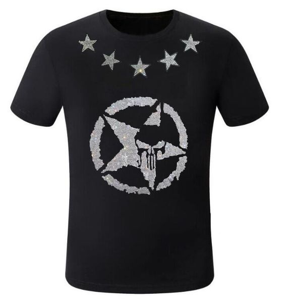 

summer tees clothing new designer rhinestone men's t-shirts men and, White;black