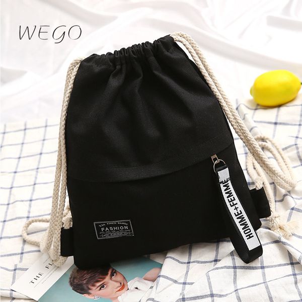 

waist bags drawstring canvas fashion school gym casual string knapsack back pack for teenager women 230223