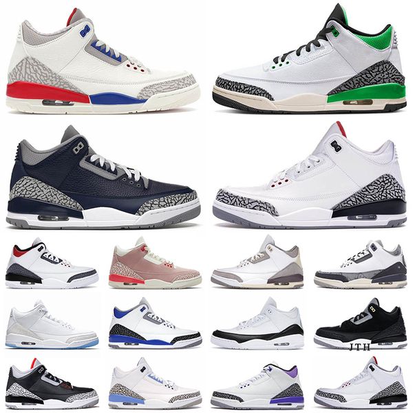 

original jumpman 3 3s mid low basketball shoes j3 trainers rust pink white cement black international flight lucky green men women sneakers