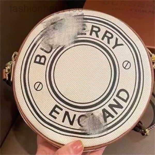 

tote designer burbrerys women handbags family b new canvas collated leather small round bag one shoulder cross body casual womens bag fashio