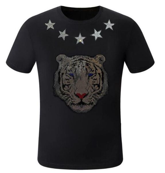 

t-shirts men's gifts 2023 new men's designer rhinestone brand men's, White;black