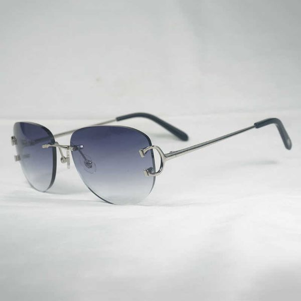 

vintage rimless c wire sunglasses men oval eyewear women for summer metal frame new fashion factory sun glasses 70%off, White;black