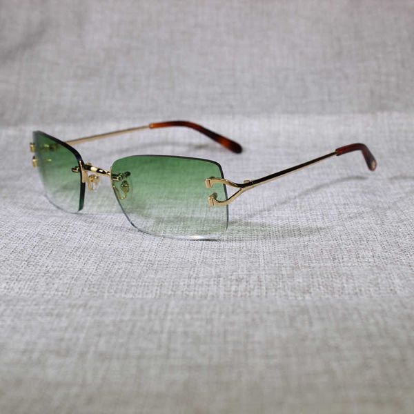 

luxury rimless sunglasses men oval clear eyeglasses metal frame square shades women for summer club outdoor eyewear new fashion factory sun, White;black