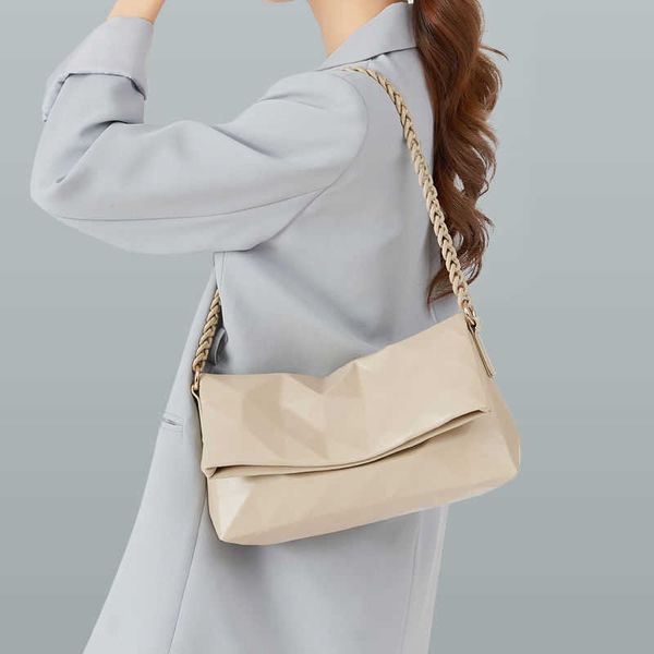 

waist bags leather women's premium 2023 new messenger versatile underarm temperament trendy ling lattice chain shoulder bag