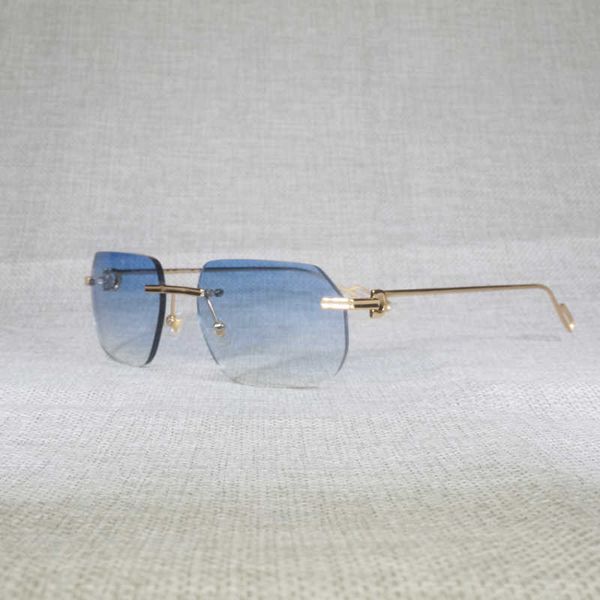 

vintage rimless square sunglasses men new lens shape shade metal frame clear glasses for reading women outdoor new fashion factory sun glass, White;black