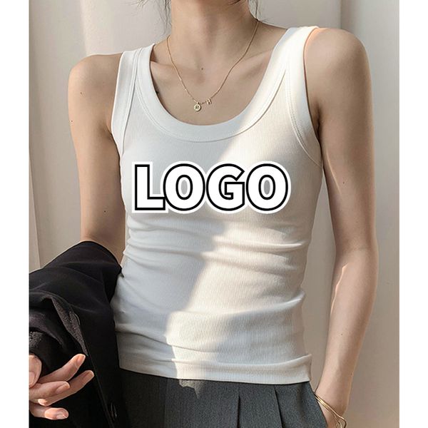 

women's tanks camis custom knit white women vest tank tight ribbed female thick straps simple casual fitness basic fashion summer 23022