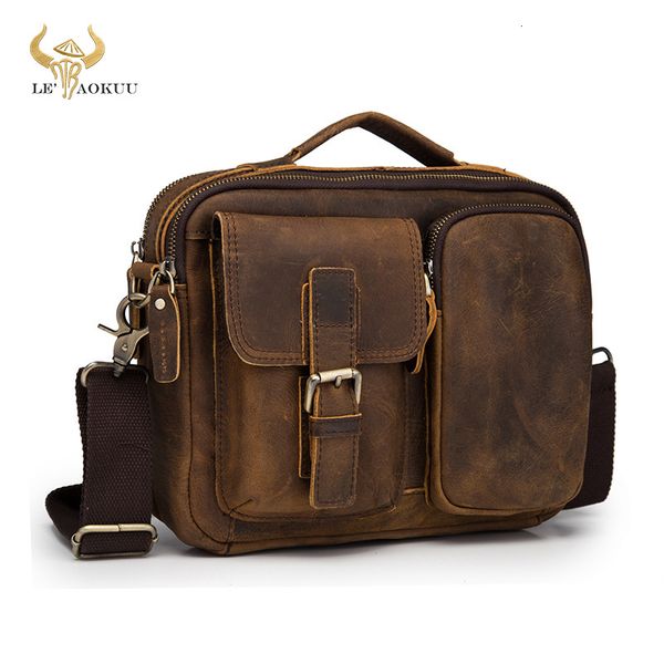

evening bags quality original leather design male shoulder messenger bag cowhide fashion cross body bag 9" pad tote mochila satchel 036