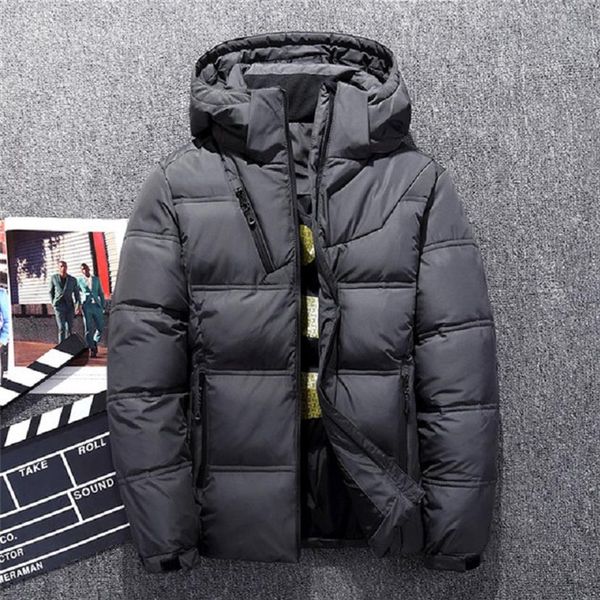 

male down jacket thick hooded windproof 2018 winter jacket men warm snow coat casual men clothing 2018 plus size m-3xl222k, Black