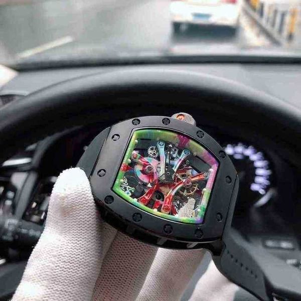 

pottery milles 2824 luxury wine barrel mens rm68-01 series mechanics automatic mechanical white watch tape richa, Black;brown