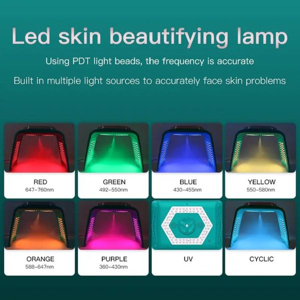 

beauty salon equipment anti-aging 7 colors led lights therapy pdt machine