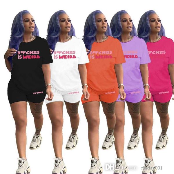 

plus sizes s-5xl women tracksuits two pieces set designer 2023 new ladies printed t-shirt shorts suit sports outfits, Gray