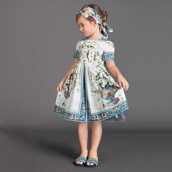 

girl's dresses kids party dresses for girls printed evening princess girls dresses birthday young girls clothes vestido menina children, Red;yellow