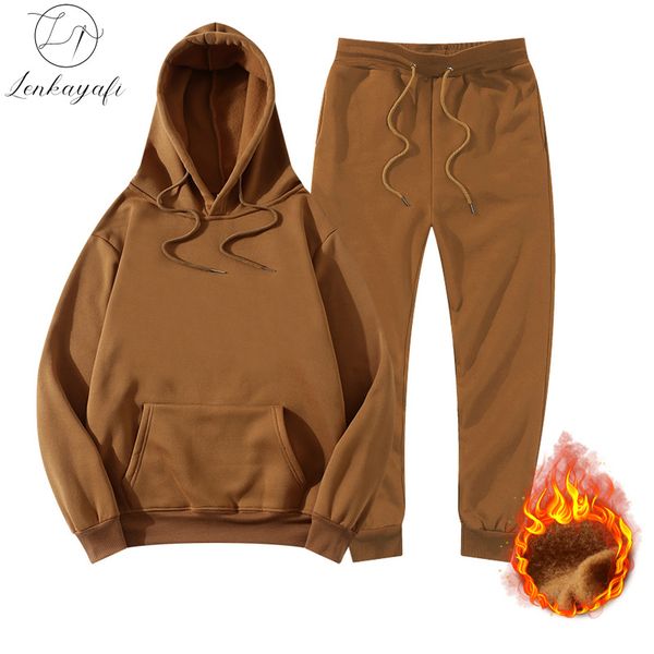 

men's tracksuits men tracksuit hoodie suit pants 2 piece oversized plain winter jogging woman sweatshirt sets fleece pullover clothing, Gray