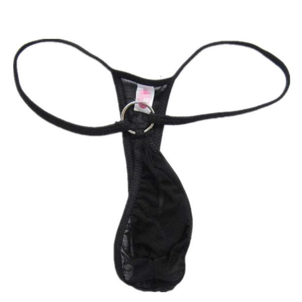 

underwear thong men's mesh transparent thongs perspective men's iron ring underwear jj set t-pants, Black;brown