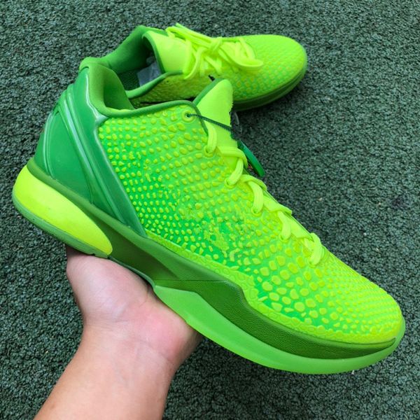 

shoes runner mamba 6 protro grinch green apple volt-crimson-black designer sports sneakers size eu36-46, White;red