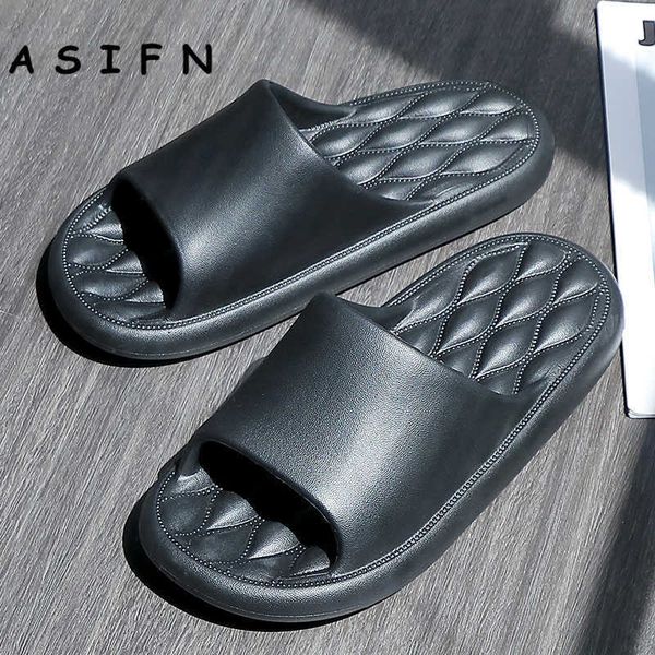 

slippers dome cameras asifn home bathroom non-slip slides men slippers fashion style flip flops male women soft sole sepatu pria man bath me, Black