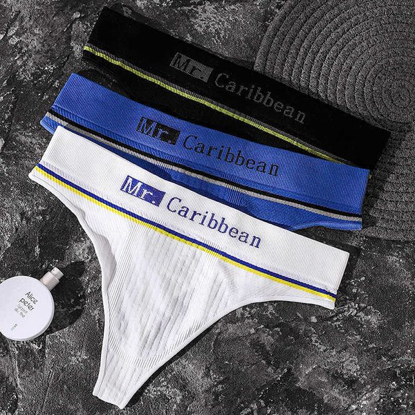 

underwear thong men's new sports fitness letters wide waist middle fun seamless t-pants, Black;brown