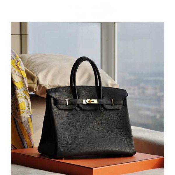 

herms birkin bags h family bag litchi pattern leather womens new head layer fashion portable year wedding