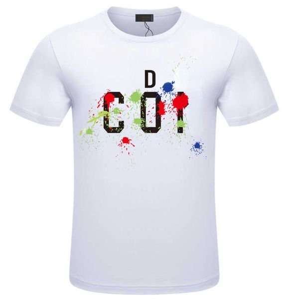 

cotton cloth european american designers summer short sleeve t shirt printed casual round neck pullover tee mens fashion top, White;black