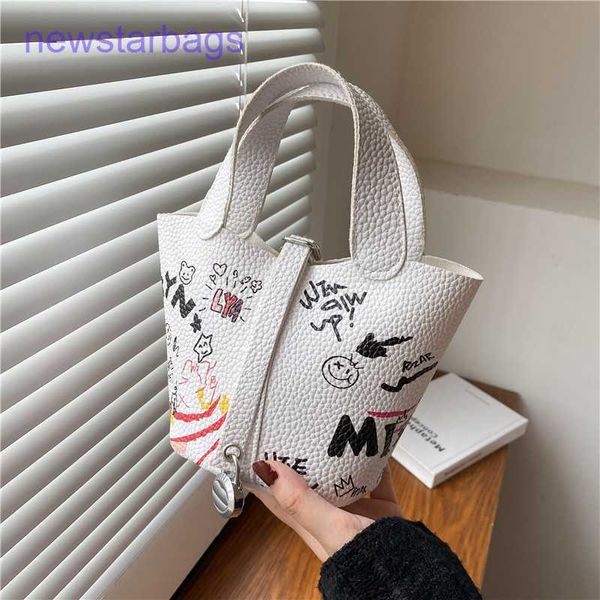 

designer herme picotin lock bags for sale graffiti bucket bag 2023 new korean fashion trend hand female cartoon hand-painted shoulder messen