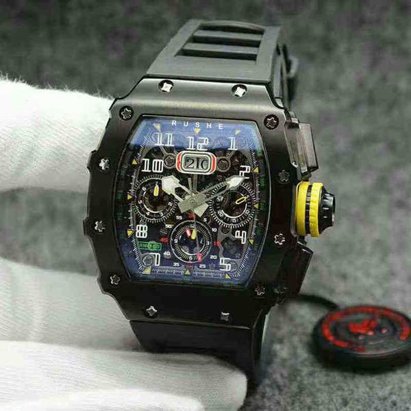 

movement mechanics watch richa automatic mechanical imported luxury wine barrel milles business mens, Black;brown