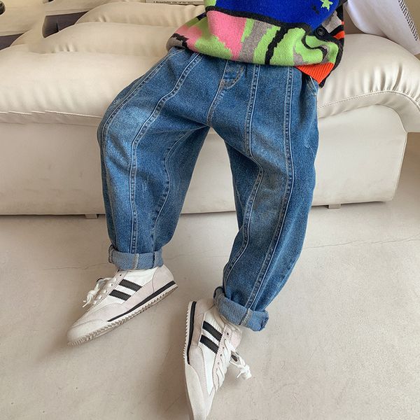 

jeans boys casual jeans trousers children's fashion denim pants boys personality long pants loose pants comfortable clothing 230223, Blue
