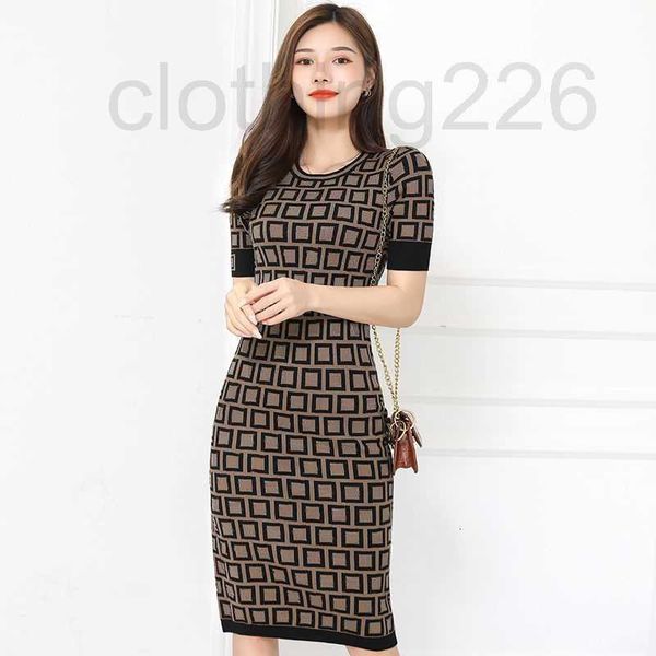 

designer street style dresses women classic letter pattern knit dress spring summer woman lady clothing 34lc