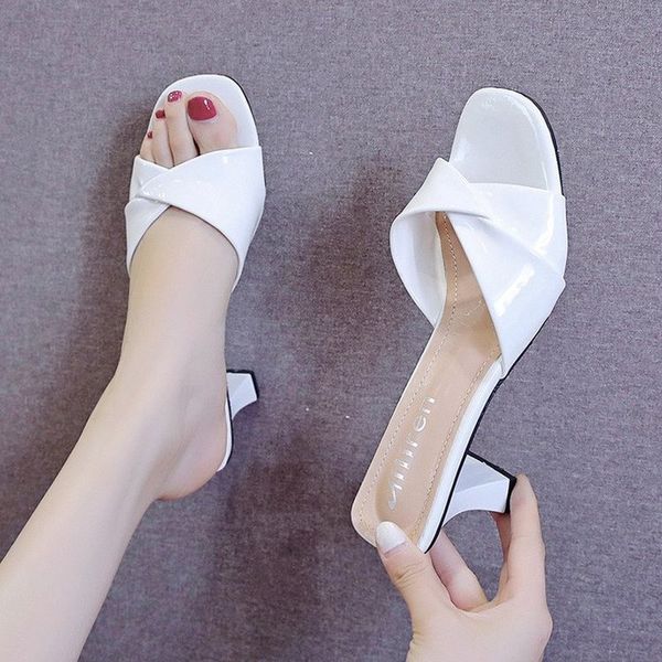 

sandals women sandals fashion summer simple open toe round toe thin heels sandals female high heels mujer punps sandles women 230223, Black