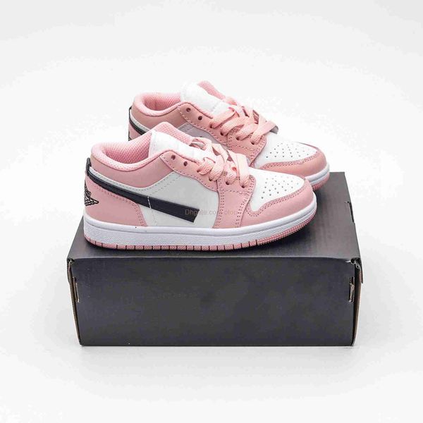 

1 low light arctic orange pink (gs)) kids sports shoes 1s arctic orange white anthracite girls boys children students sneakers 553560-800 us, Black