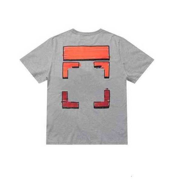 

brand summer men's t shirts offs tide argan oil painting arrow printing mens womens t-shirts hip hop streetwear white black hoodie back