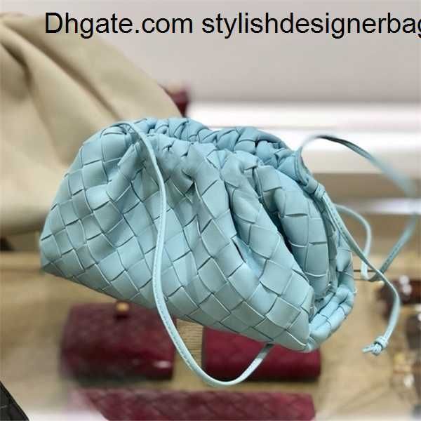 

shoulder bags new genuine weave cloud ladies fashion clutch hand soft leather dumpling hobo shoulder bag purse 0223v23