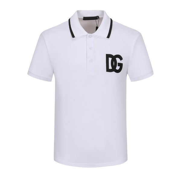 

designer fashion men polo shirts short sleeve t-shirt lapel shirt business casual black and white luxury 100% cotton wrinkle resistant breat, White;black