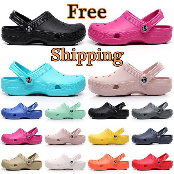 

croc clog classic designer sandals summer beach waterproof slide kids black white brown men women slippers nursing indoor outdoor shoes
