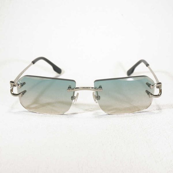 

vintage rimless small c wire sunglassess men eyewear women for summer diamond cutting clear glasses metal frame new fashion factory sun glas, White;black
