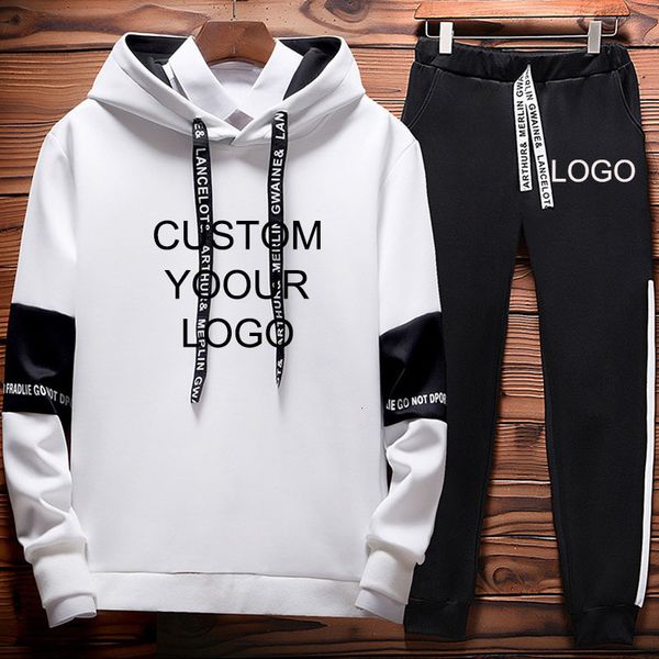 

mens tracksuits sets tracksuit men autumn winter hooded sweatshirt drawstring outfit sportswear fashion printed sweatsuit two piece set 2302, Gray