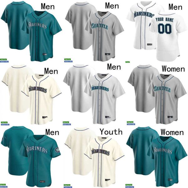 

baseball jerseys men women youth seattle 13 abraham toro 10 jarred kelenic 22 luis torrens 24 ken griffey jr. 11 edgar martinez 17 mitch han, Blue;black