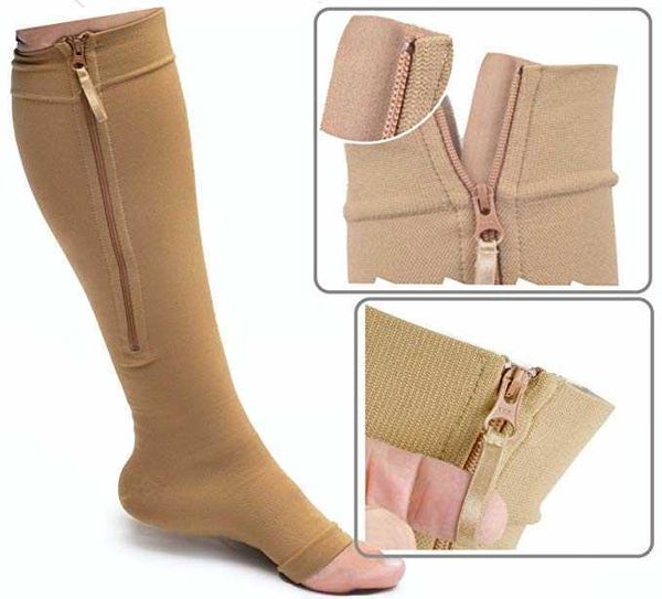 

5pc socks hosiery women zipper compression socks prevent varicose veins socks slim burn fat functional sleeping beauty leg shapper socks z02, Black;white
