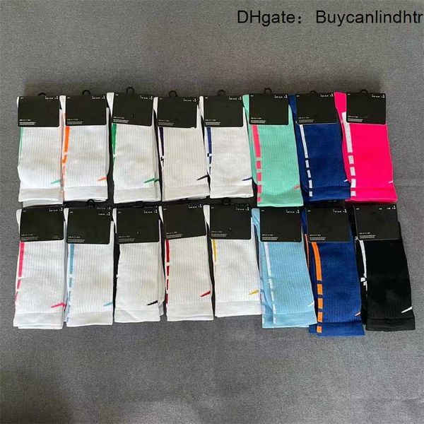

2023 crew printing socks street style printed cotton long sport for men women high sock 19 colors basketball sox, Black