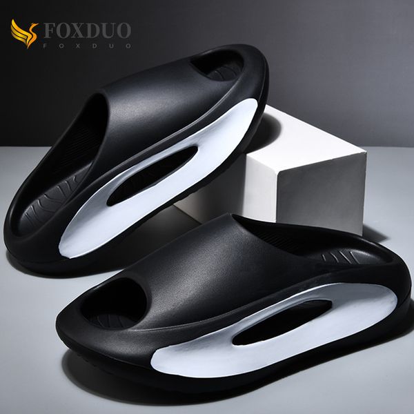 

slippers summer sneaker for women men thick bottom platform slides soft eva hollow sports sandals casual beach shoes 230223, Black