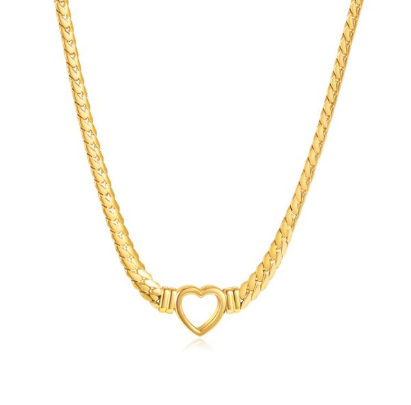 

simple titanium steel love collarbone chain niche stainless steel retro personality snake bone chain necklace, Silver