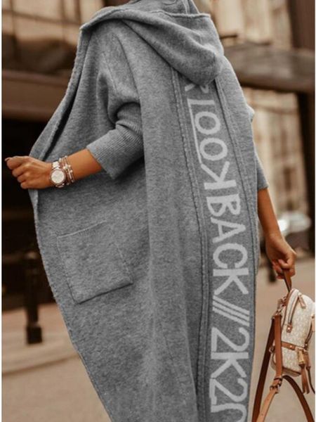

women's knits tees cardigans knit sweater women spring autumn winter letter maxi loose soft coat jacquard y2k e-girl long knitted jacke, White